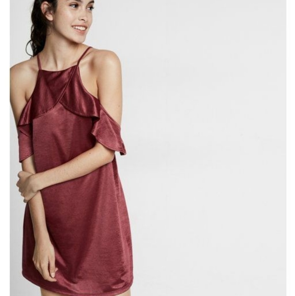 Satin Trapeze Shift Dress